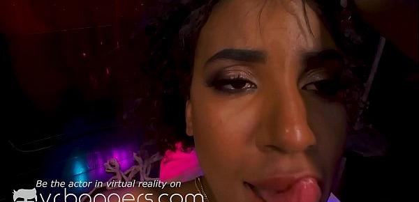  VR BANGERS Ebony comedian teasing you during show